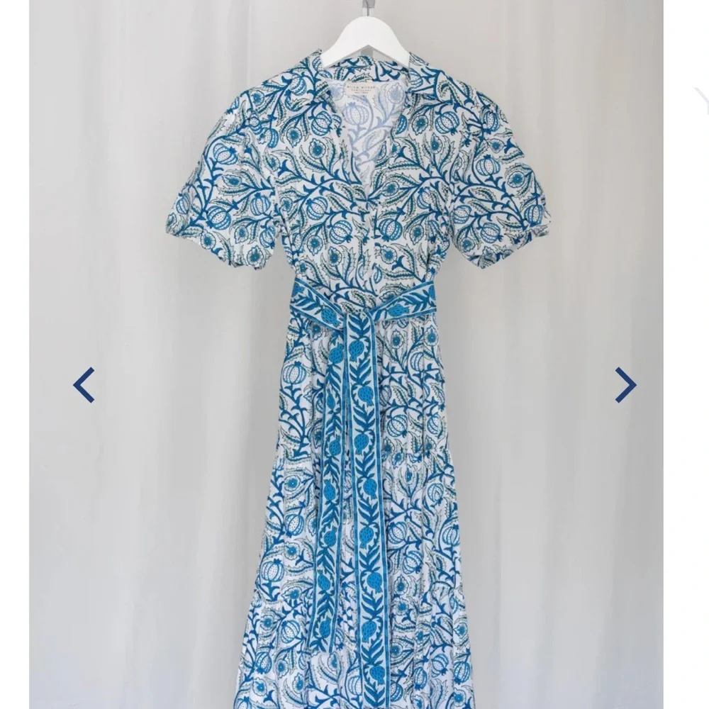 Erica Wilson Nantucket XS Pomegranate Print Maxi or Midi Long Dress - Picture 1 of 11